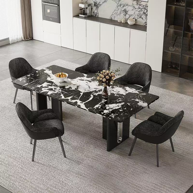 Italian Minimalist 360-Degree Swivel Dining Chair with Armrests