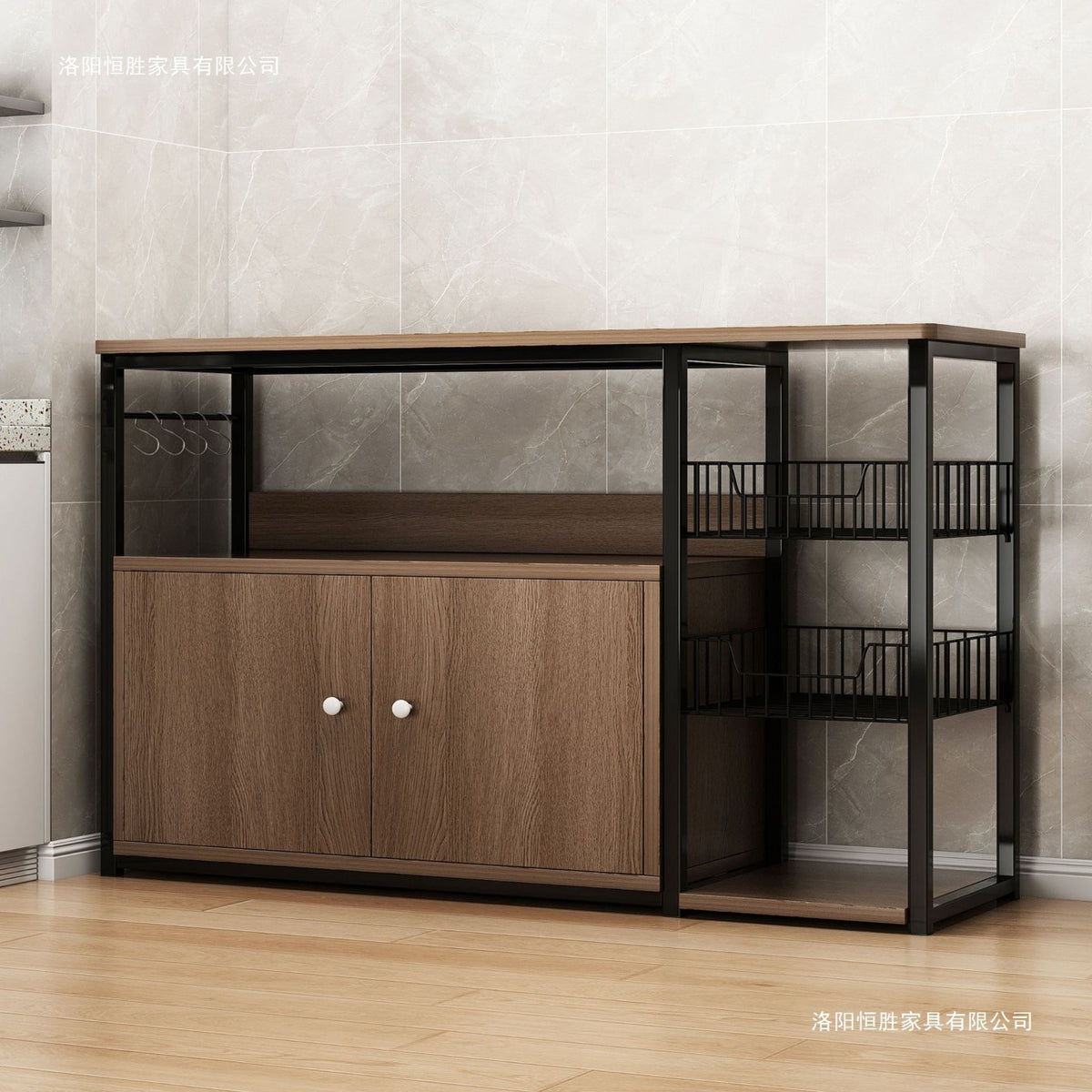Sideboard Kitchen Storage Rack Floor-Standing Multi-Layer with Doors Household Cabinet Multifunctional Storage Cabinet