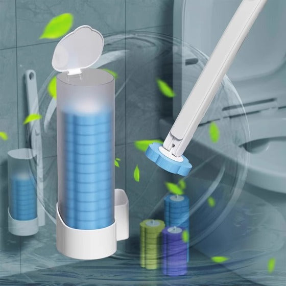 Disposable Toilet Brush with Sponge Refill Heads, No Dead Angle Cleaning