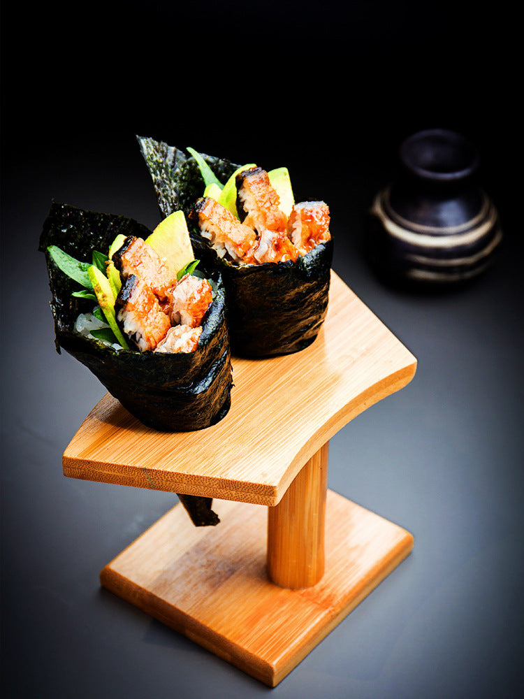 Bamboo Sushi Roll Holder with Flower Pattern