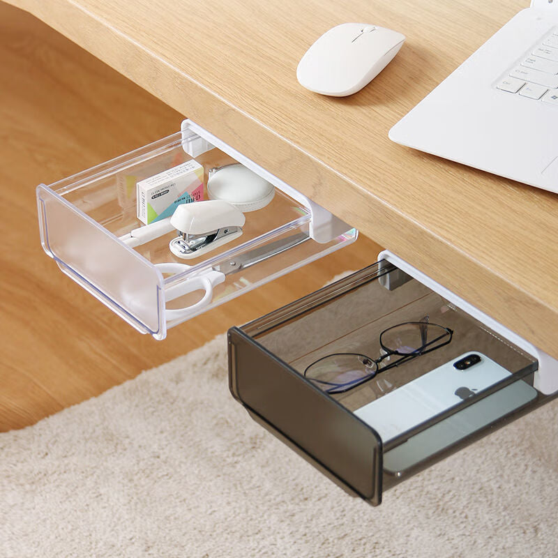 Under-Desk Invisible Drawer Storage Box Hidden Office Desk Bookcase Student Stationery Adhesive