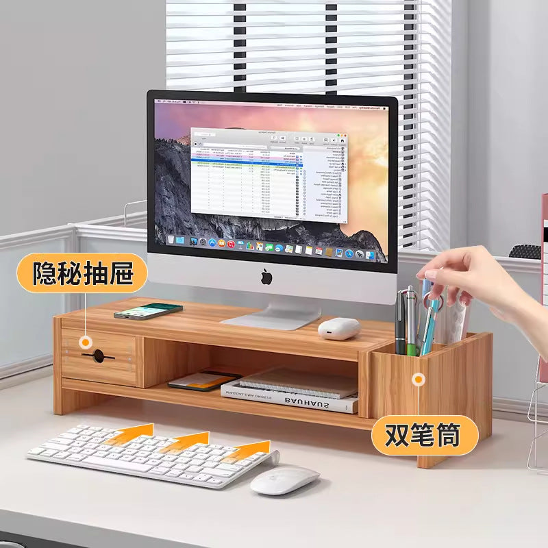 Computer Monitor Stand Riser Desk Organizer Shelf
