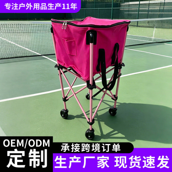 Tennis Ball Cart with Support, Large Capacity, Durable, Portable, Indoor/Outdoor