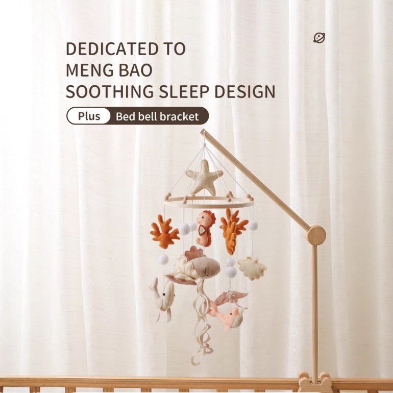 Wooden Crib Mobile with Bracket for Newborn Baby Bed