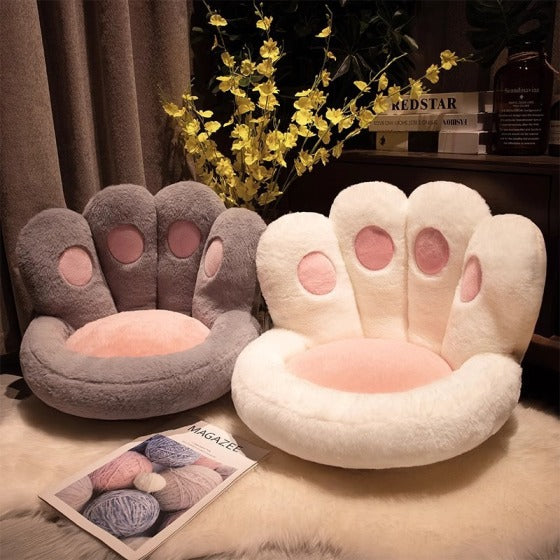Plush Floor Cushion with Backrest for Bedroom