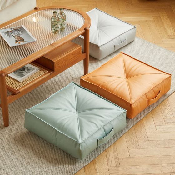 Japanese Style Round Floor Cushion with Tech Fabric Cover