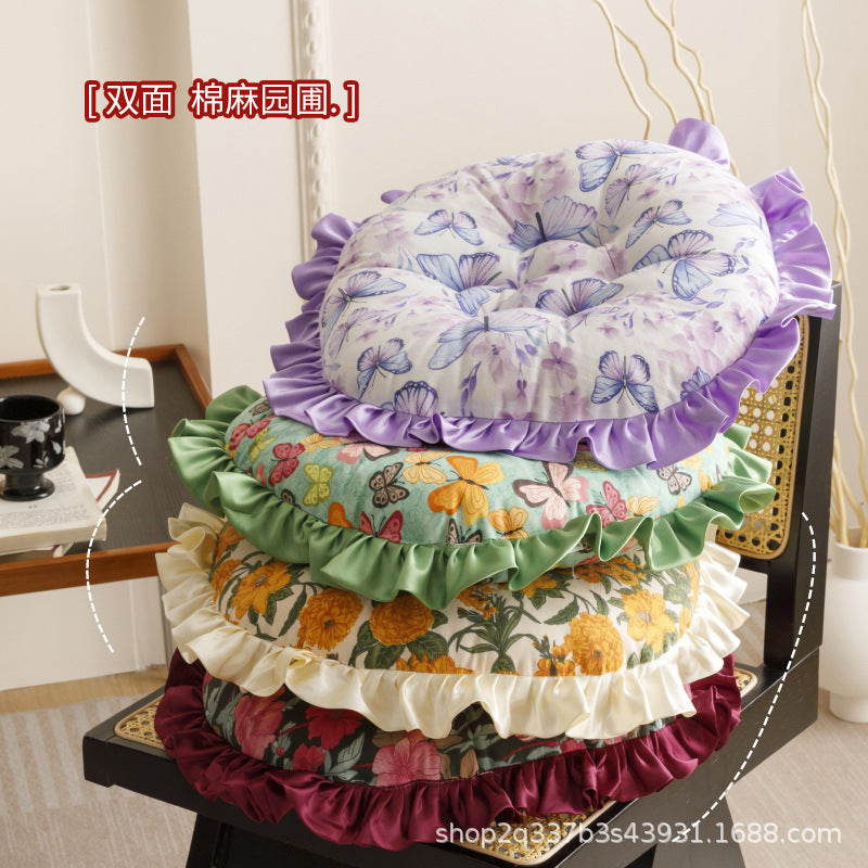 Lace Butterfly Ethnic Style Plush Cushion for Office and Dorm