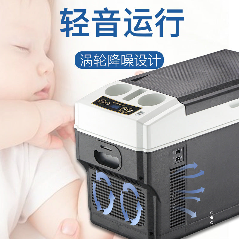 Car Refrigerator with Digital Temperature Control Dual-Core Cooling for Vehicles