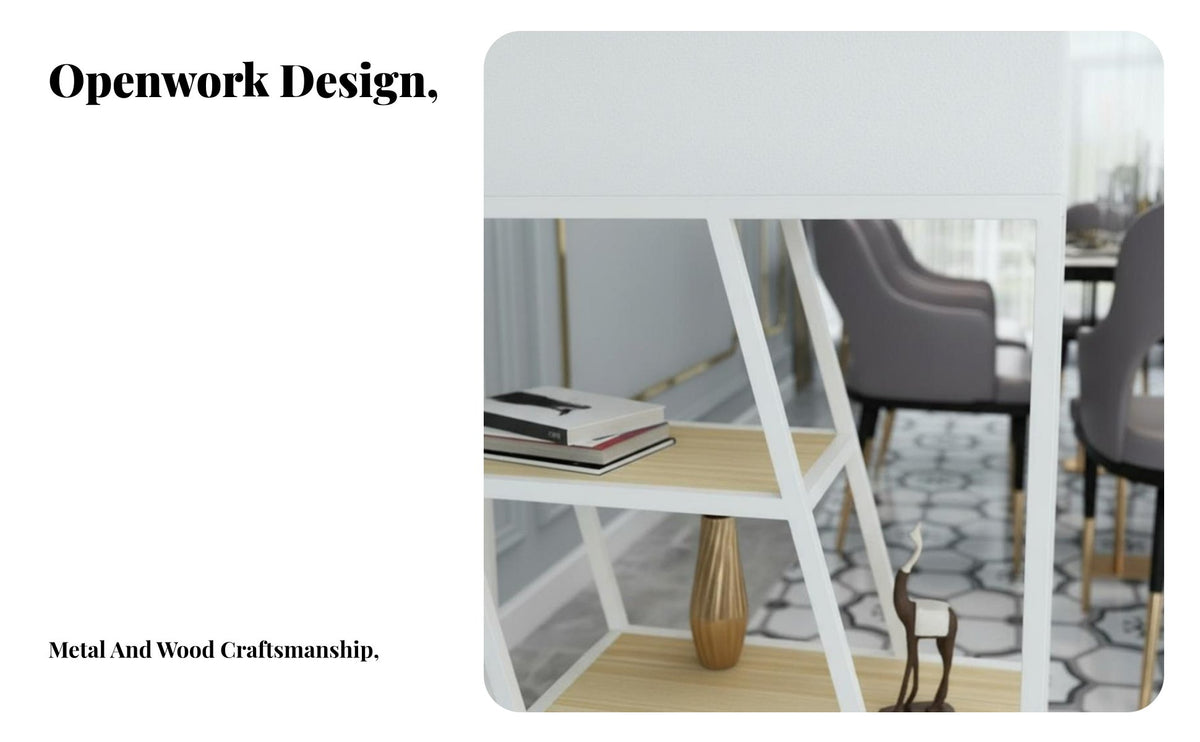 utilitarian & fashion Geometric Etagere Shelf Hollow-cut-through Pattern Multi-Tier accessible shelving unit Modern Design Room Partition Large Capacity for Interior Designers, Business Owners, Restaurant, Entryway, Bedroom, Kitchen