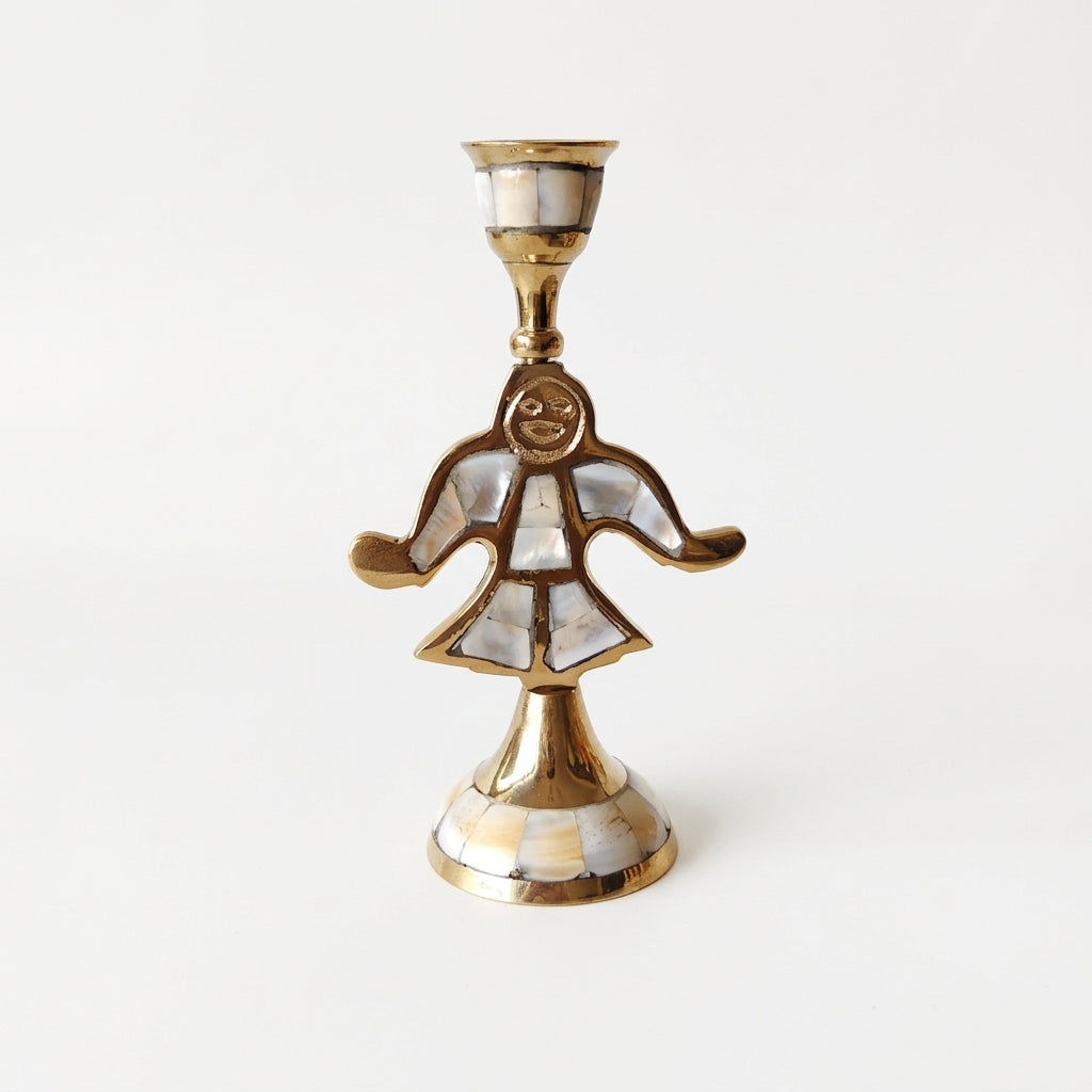 Brass Candle Holder, Retro Aesthetic for Home Decor & Business Gifts