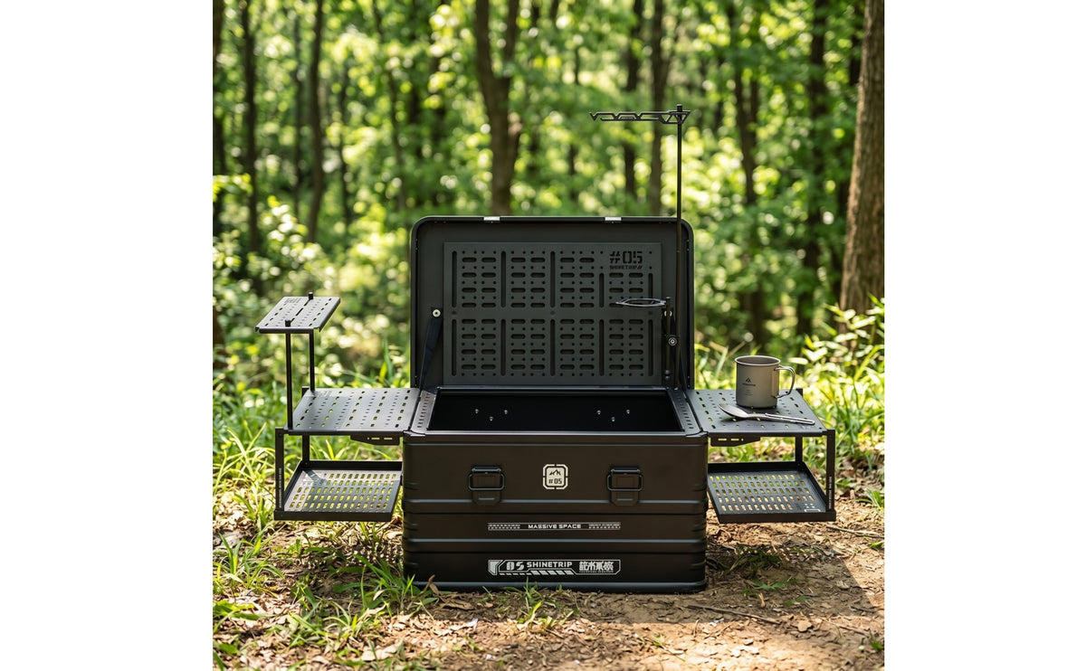 Matte Black Aluminum Storage Box Long-Lasting Camping Storage Box Heavy-Duty Case Hard-Shell for Campers, Overlanders, Outdoor Enthusiasts, Overlanding