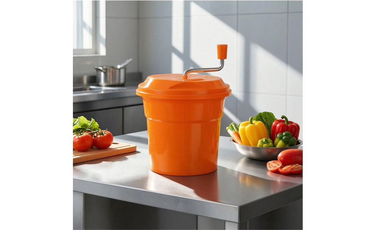 Hand-Crank Salad Dryer Manual Salad Dryer with Lid Perforated Fruit and Vegetable Strainer Sturdy for Home Cooks, Food Prep