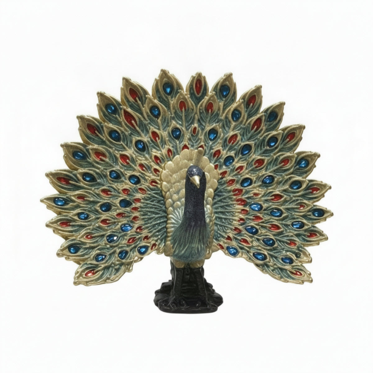 Peacock Figurine Ornate Peacock Statue Classical Scultura Decorativa for Entryway, Display Cabinet