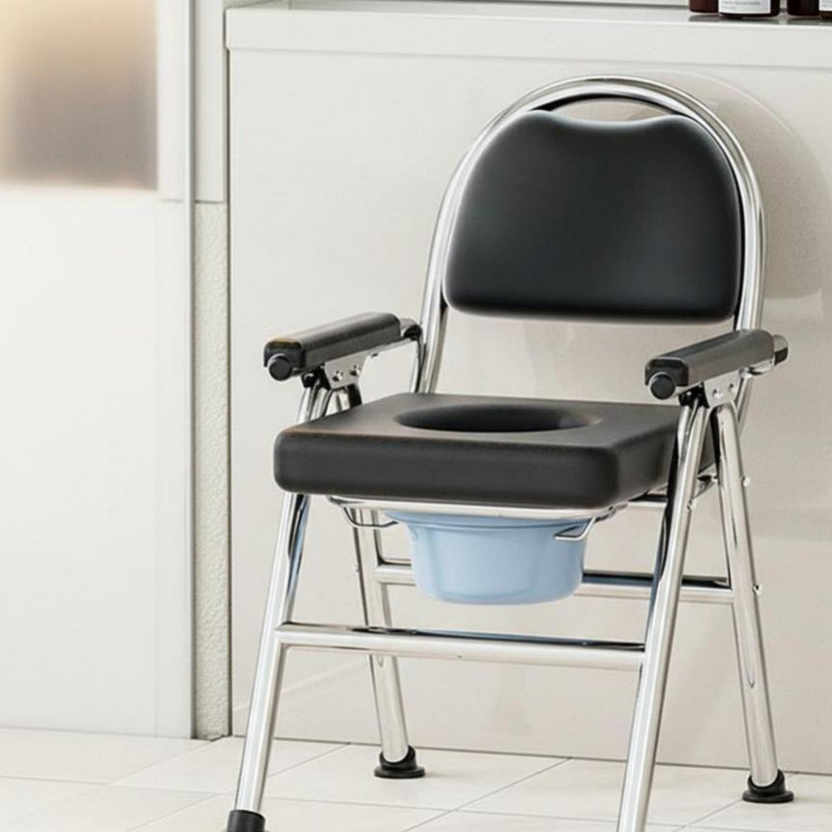 Adjustable Height Toilet Frame Foldable Commode Chair Heavy Duty for Bedside