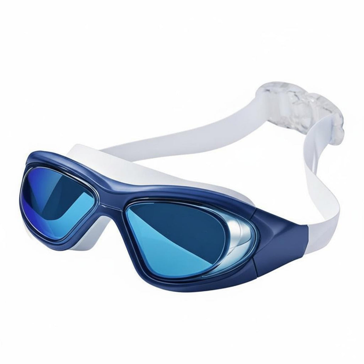 Waterproof Anti-Fog Swimming Glasses HD Vision Large Frame Swim Goggles Leak-Proof Seal Swim Eyewear Comfortable Fit for Nearsighted Swimmers, Women, Men