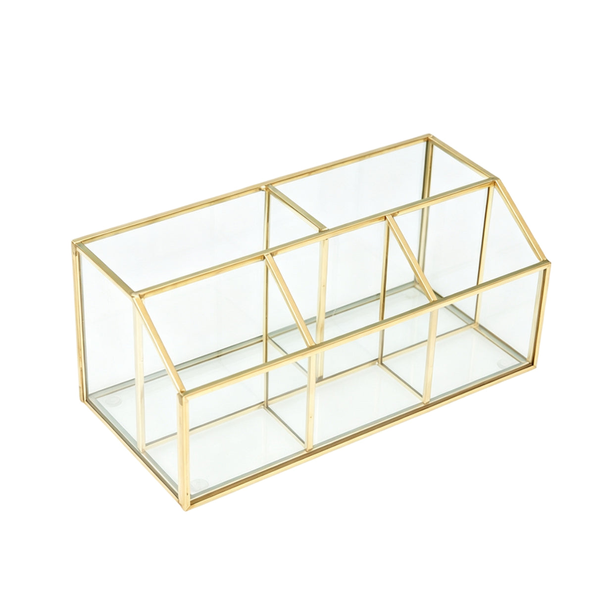 Storage Box with Compartments Open-Top Makeup Organizer with Compartments Small