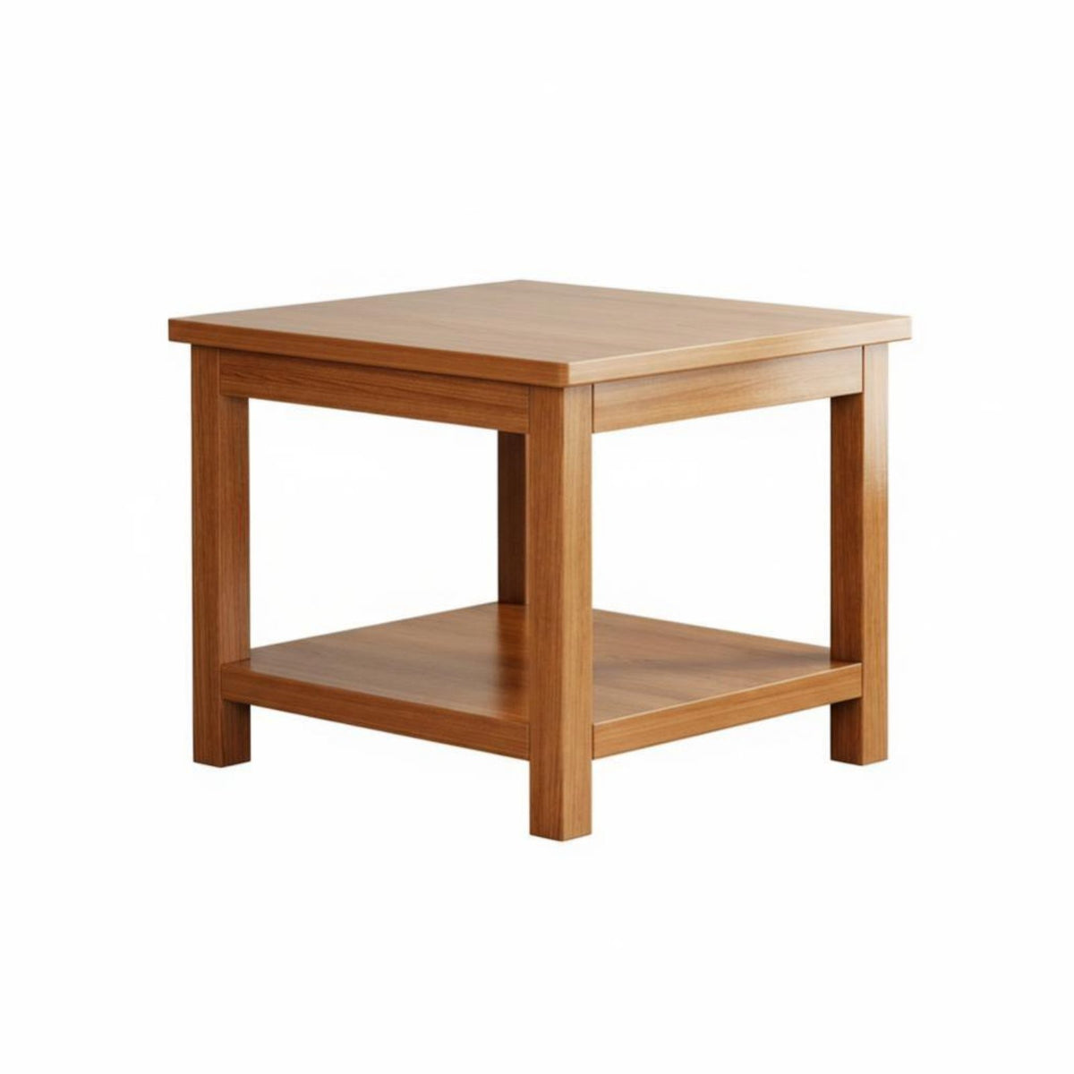 dual-level Square Table unadorned design 2-Tier Square Side Table Space-Saving