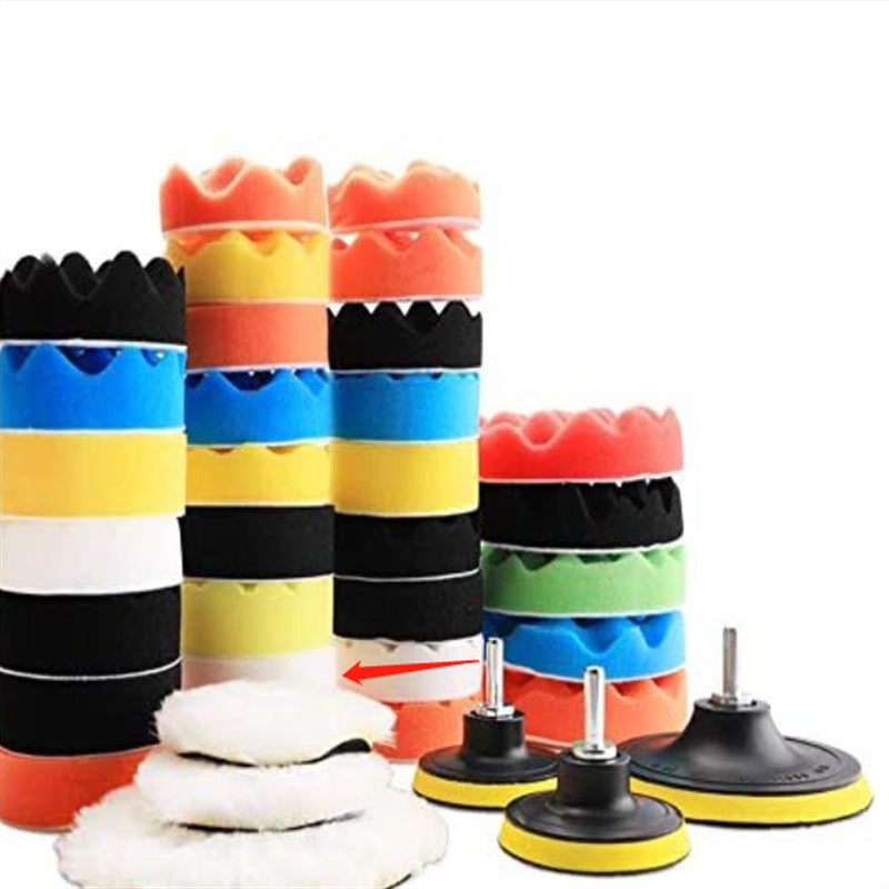 Car Polishing Sponge Pad Kit with Wool Buffing Pads for Detailing and Waxing