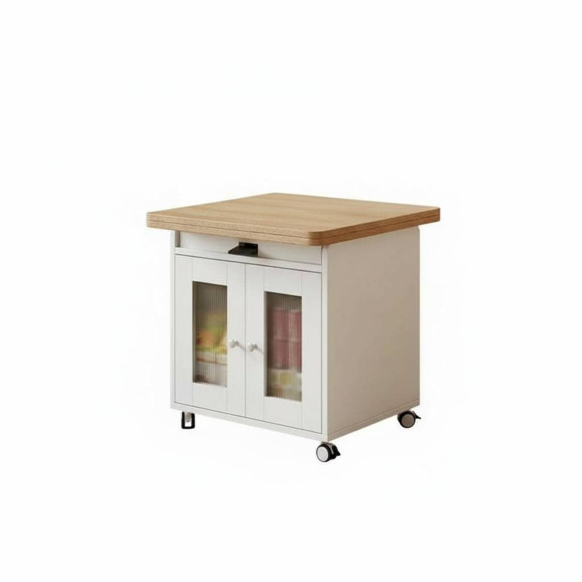 Transformable Coffee-to-Dining Table Height-Adjustable Wheeled Mobile Table Piece Table versatileUse Easy Assembly