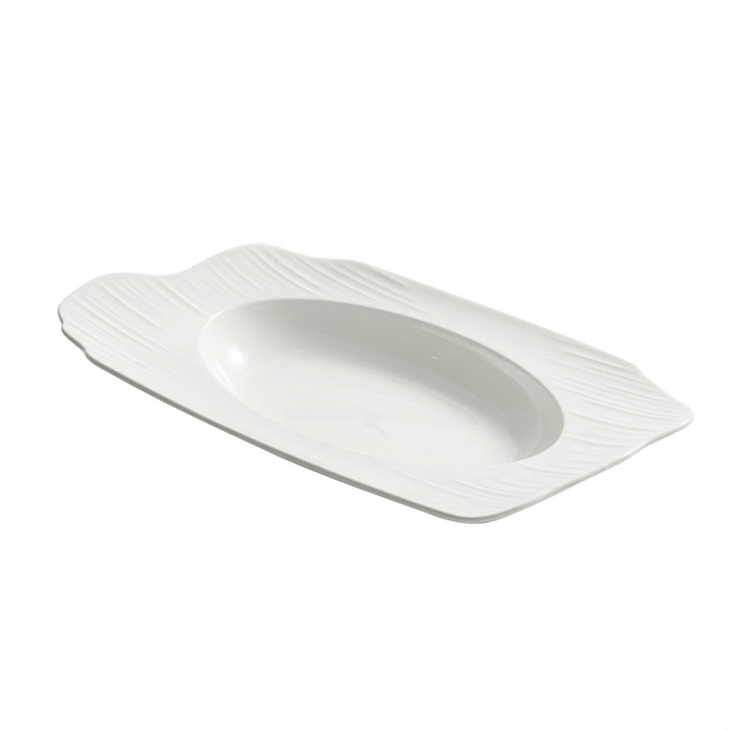 Artistic Ceramic Boat Bowl, Modern Minimalist Style