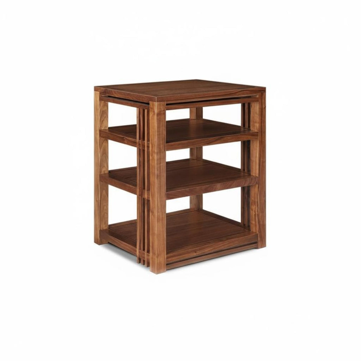AV Media Shelving Tower Solid Wood Amplifier Stand Record Player Stand Hifi Rack Mortise and Tenon Joinery Heavy Duty Vibration Damping Suitable for Home Theater Listening Room Professional Studio