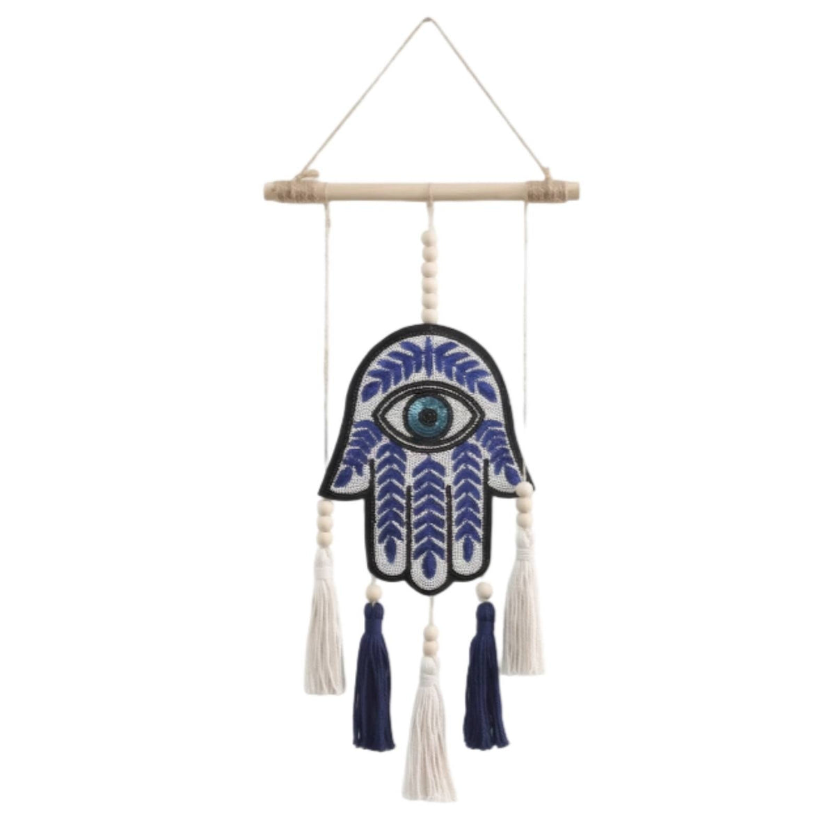 Beaded Wall Hanging Tassel Tapestry Textured for Living Room