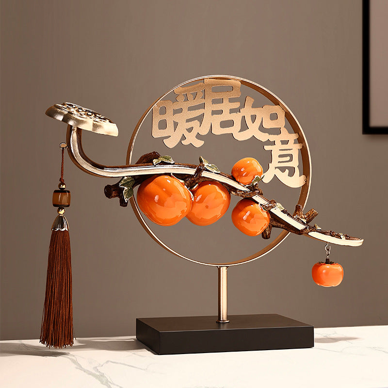 New Chinese Style Persimmon Ornament for Living Room Cabinet