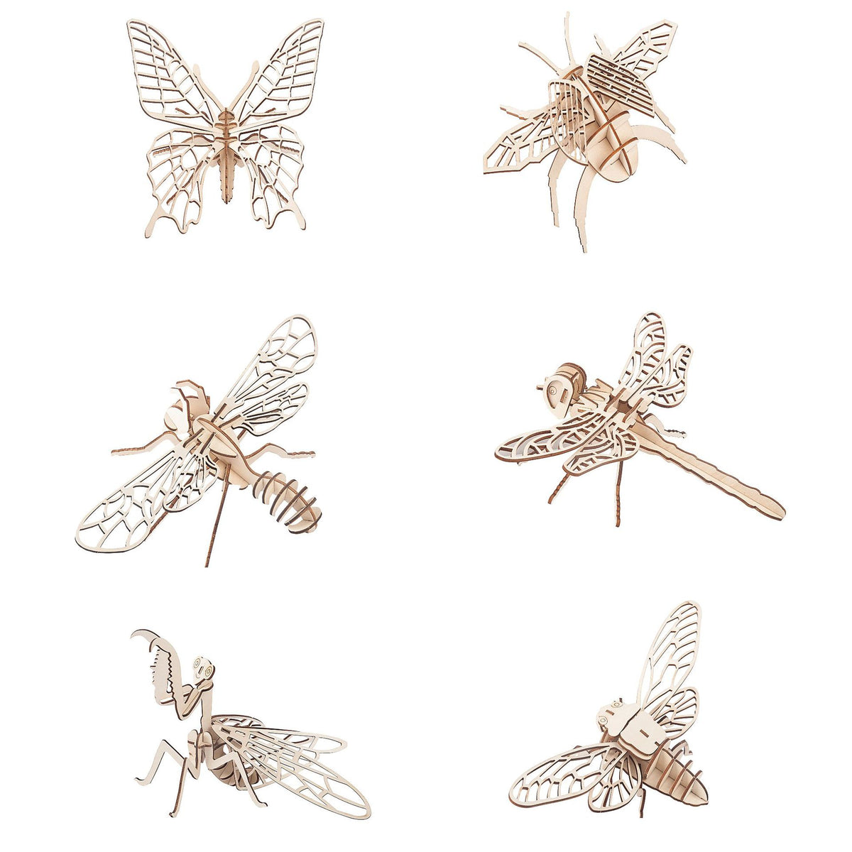 3D Wooden Insect Puzzle Model Kit for Adults - DIY Assembly Educational Toy