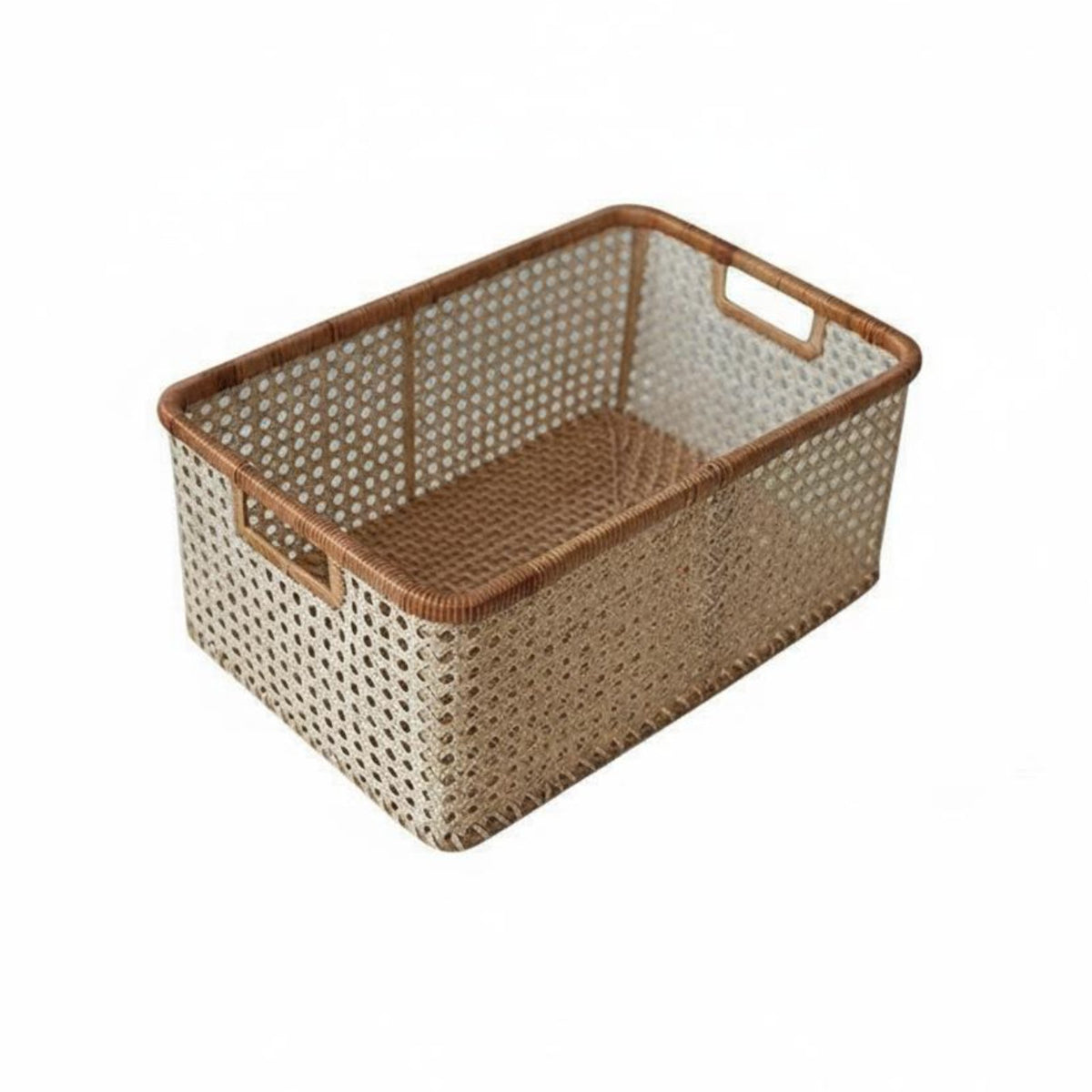 Lidded Woven Basket Handwoven Household Storage with Lid for Living Room, Women