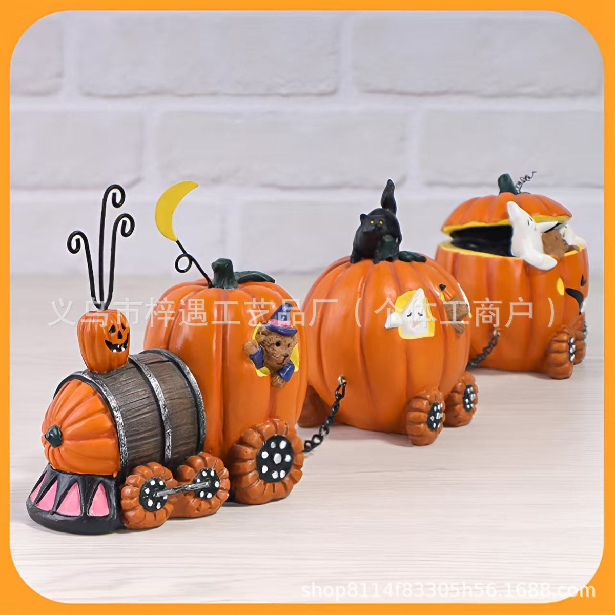 Cartoon Pumpkin Cart Halloween Decoration for Home