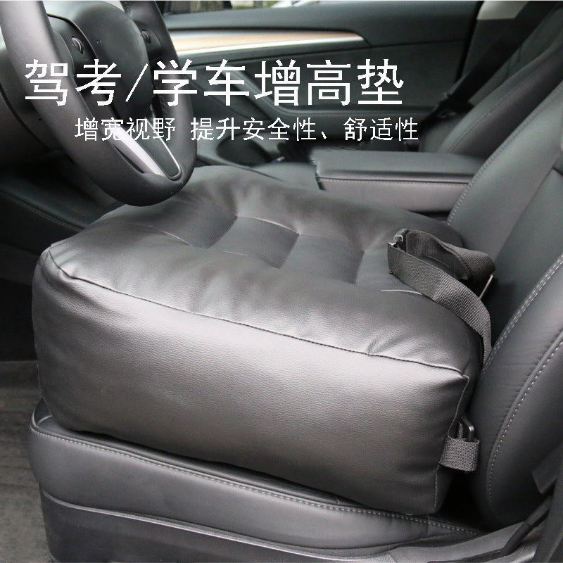 Leather Car Seat Cushion Heightening Pad for Driver Seat for Driving Test Practice