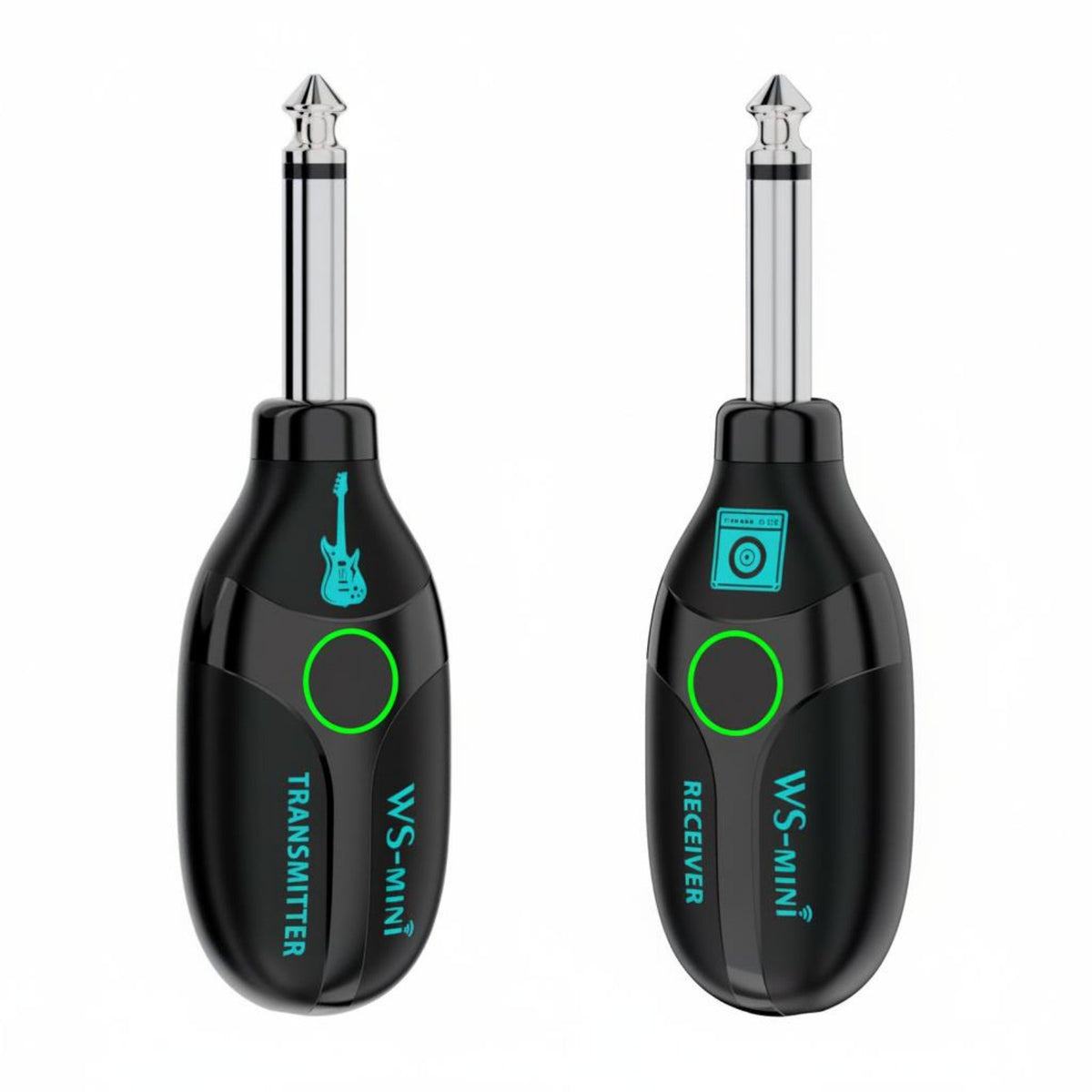 Rechargeable Mini Guitar Wireless Transmitter High-Fidelity Sound Guitar Transmitter Receiver Set Low Latency Connectable Wireless Instrument System Multi-Channel Support for Guitarists, Musicians, Band Practice, Stage Performance, Live Gigs, Home Studio
