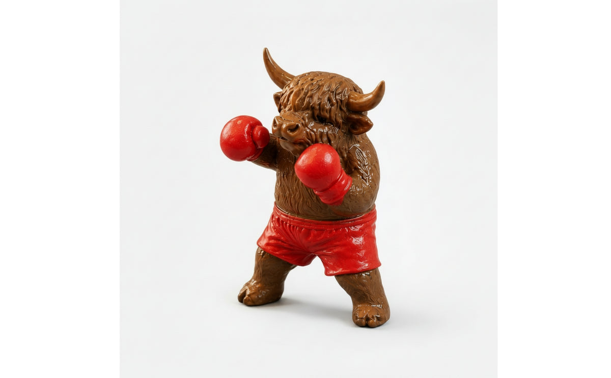 Resin Animal Figurine with Boxing Gloves | Sporty, Boxing Animal Statue, for Desk