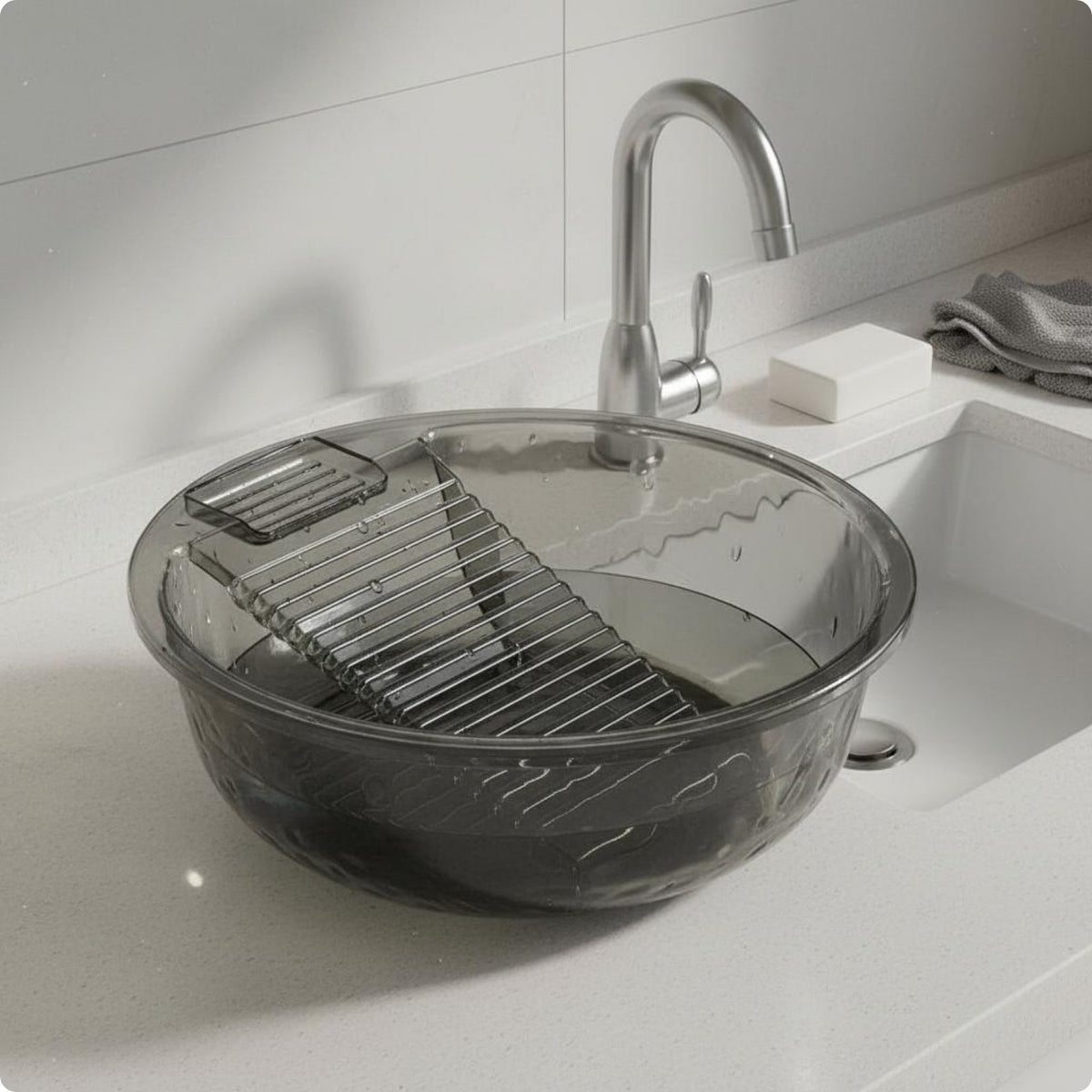 Laundry Basin with Scrub Board Built-in Washboard for Dorm Room, Babies