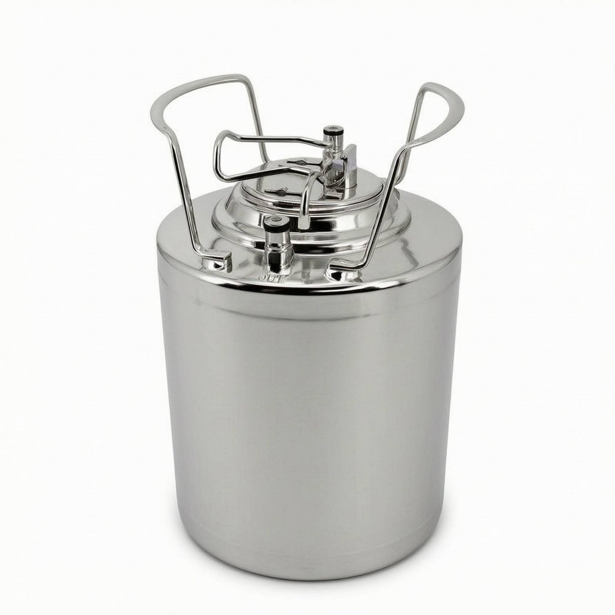 Ball Lock Keg with Two Fittings Pressure Relief Keg with Ball Lock Container Polished Food-Grade for Homebrewers, Home Brewing