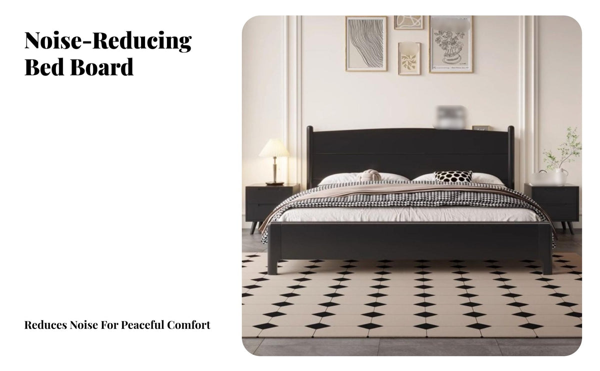 Nordic aesthetic Black Spindle Bed Modern Minimalist Bedroom Furniture Vintage Vintage Aesthetic Design Bedstead Sturdy Construction for partners, Adults, homeowners, Apartment Living, Guest Room