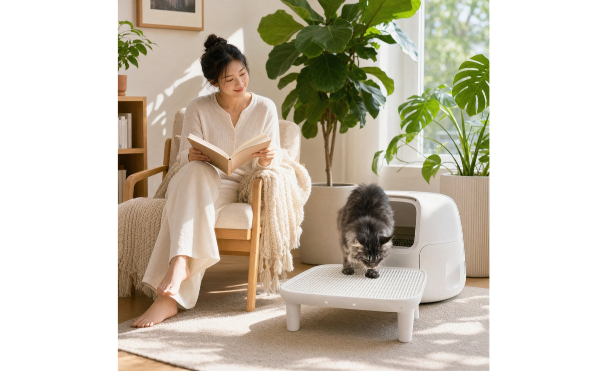 Smart Litter Box Anti-Splash Self-Cleaning Litter Box Pet Supply Enclosed Large Capacity for Cats, Indoor