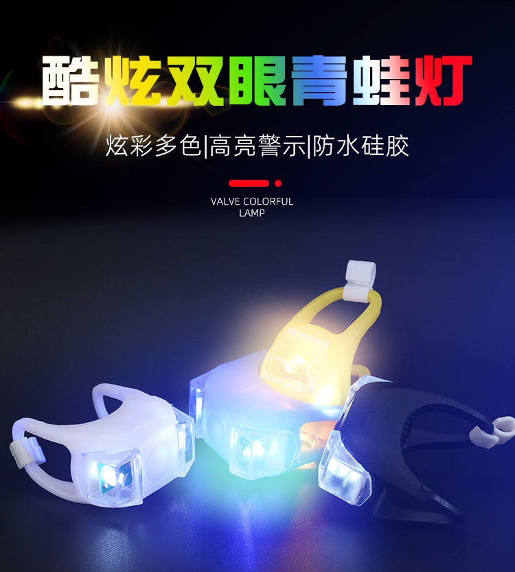 6th Generation Bicycle Frog Light with AG10 Battery, Silicone, Dual Eyes