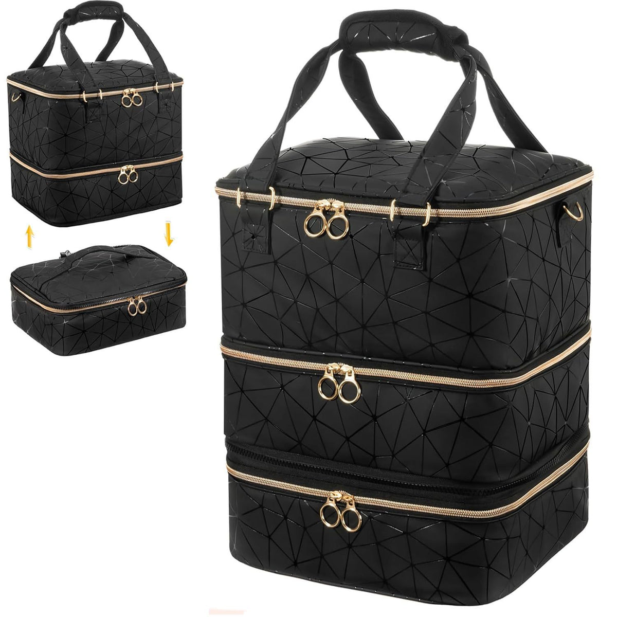 Three-Layer Nail Polish Storage Bag with 84 Compartments
