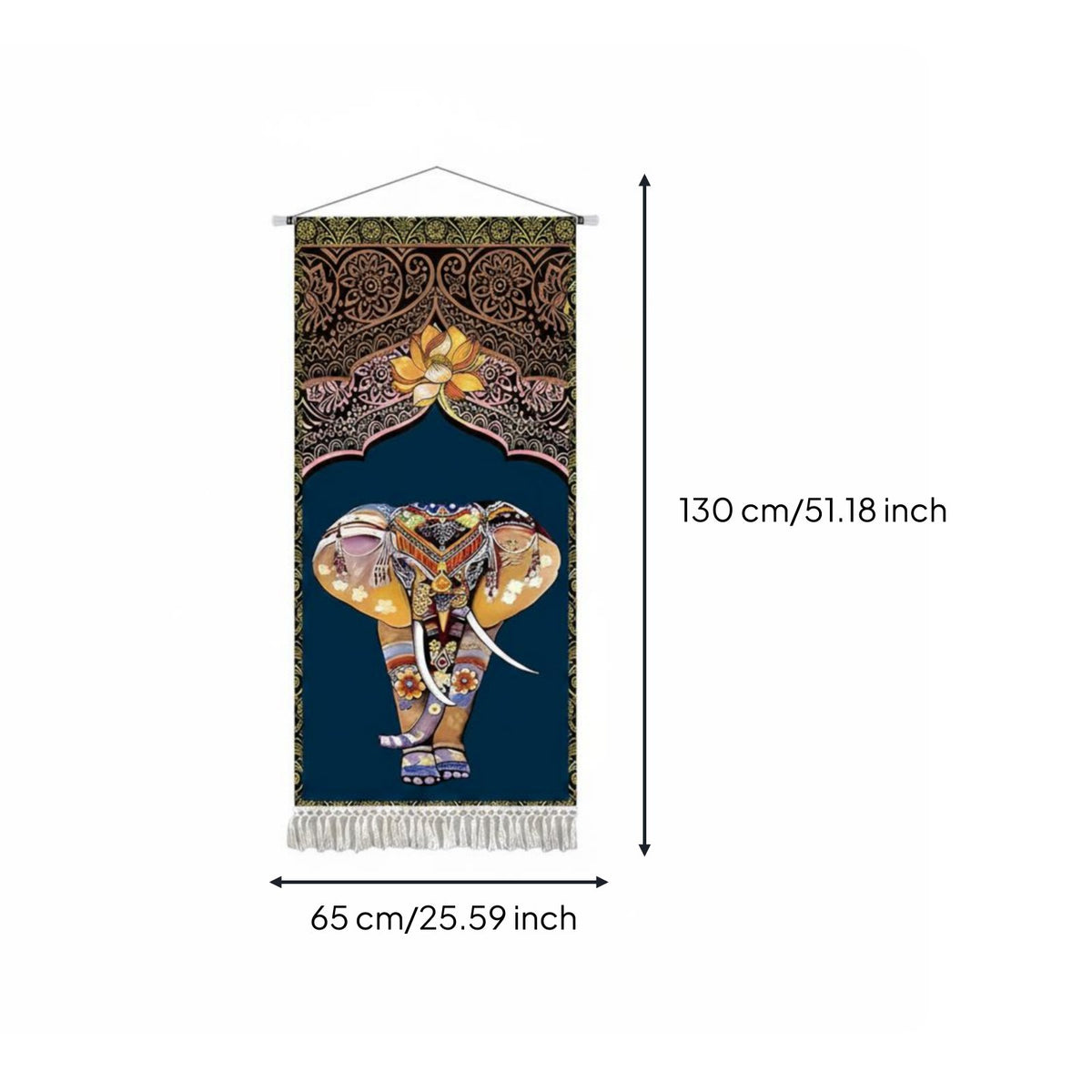 Thai Elephant Wall Hanging Lightweight Elephant Tapestry Long-Lasting