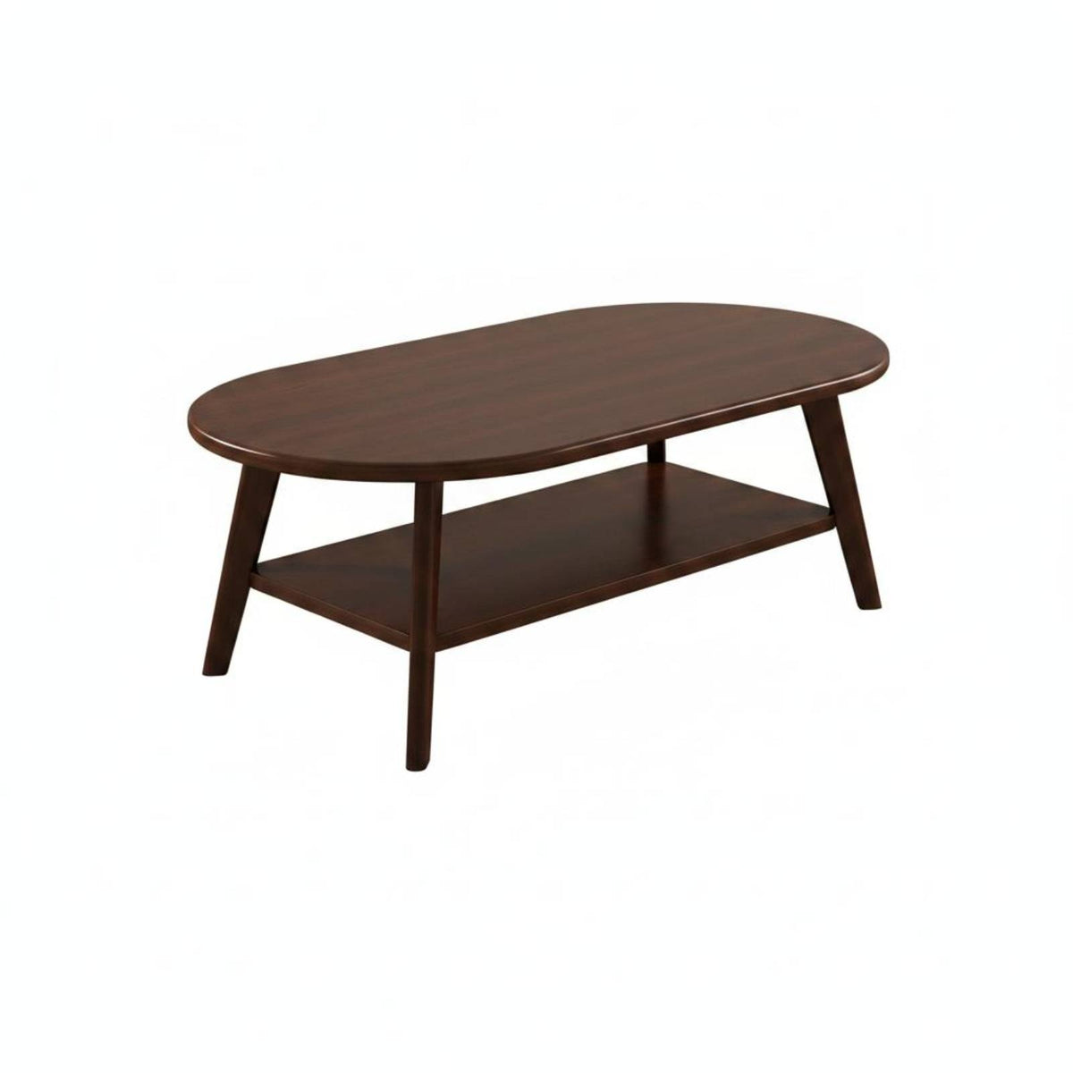 Double Layer Coffee Table Smooth Rounded Edge Wood Coffee Table Easy to Clean Home Furniture for Living Room