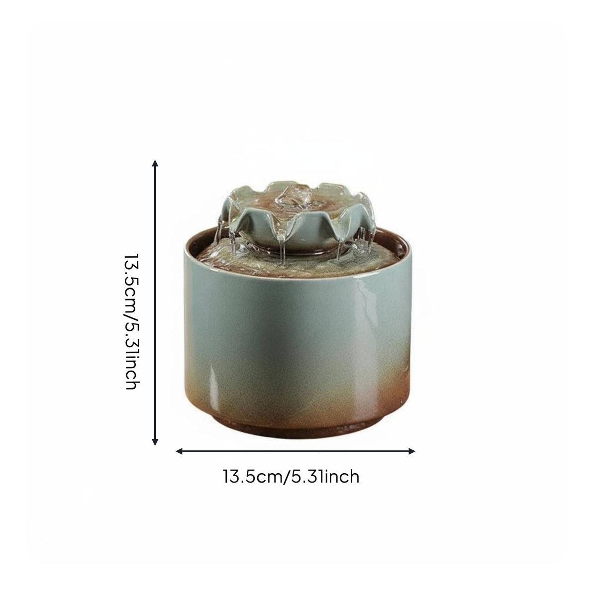 Circulating Water Ornament Feng Shui Decor Ceramic Water Feature for Living Room