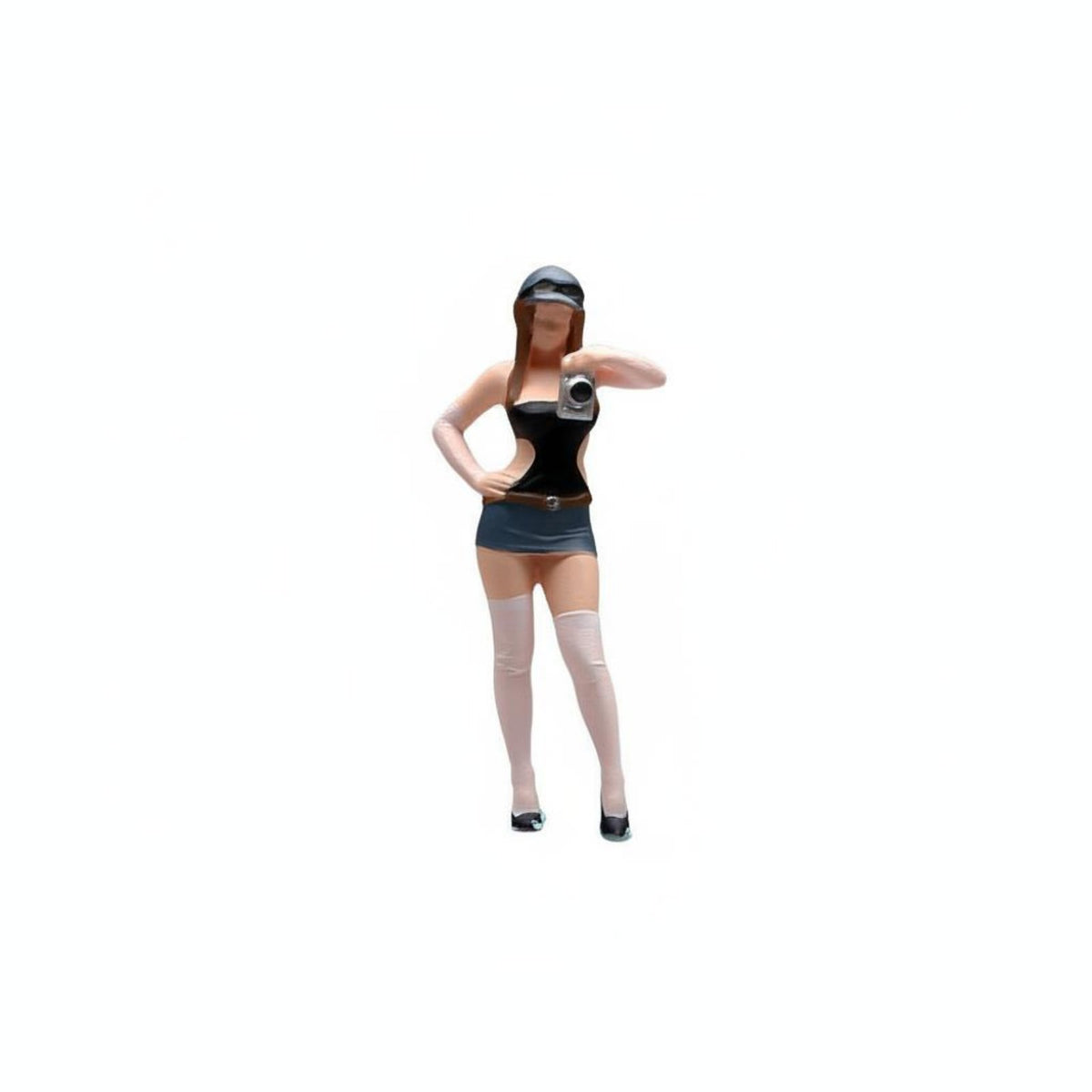 1/64 Scale Woman Model Fine Workmanship Photographer Figurine Miniature Realistic Pose Mini People Figurine for Collectors