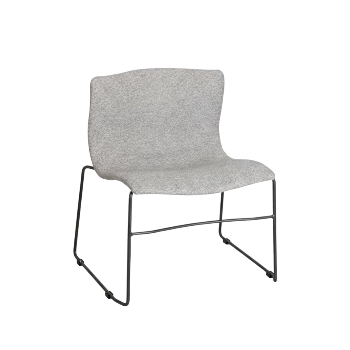 Nordic Design Upholstered Sled Base Chair Stackable Design Household Furniture Minimalist Look Ergonomic Backrest for Homeowners, Interior Decorators, Renters, Dining Room, Kitchen, Home Office, Bedroom