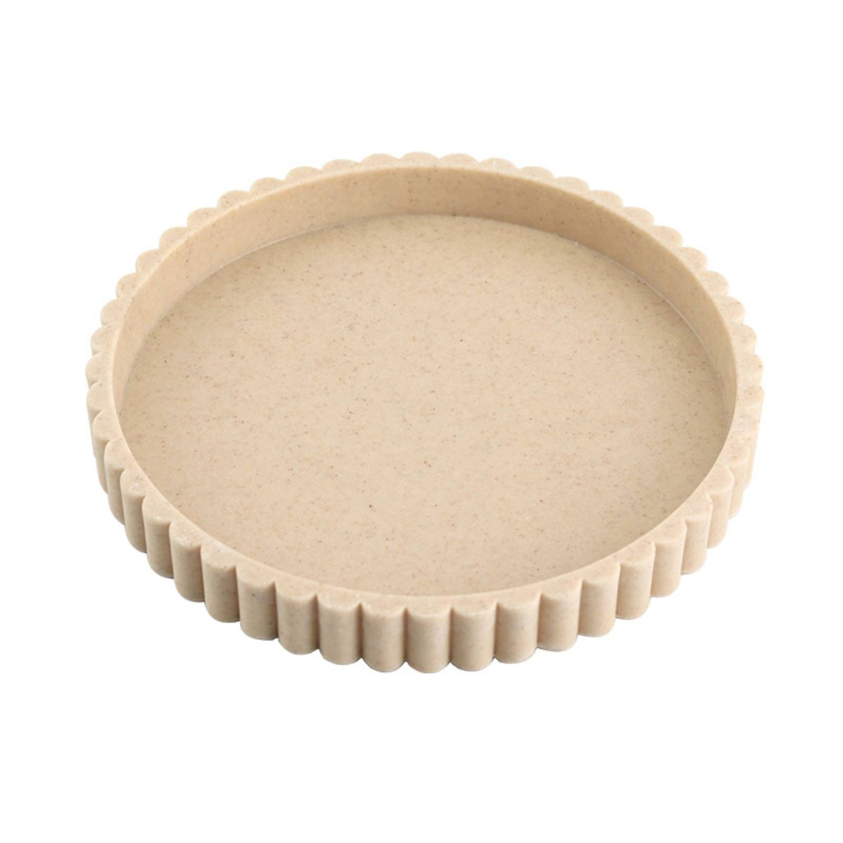 round Tray with Fluted rims Speckled Stone Tray Earthy Aesthetic Catchall for Entryway