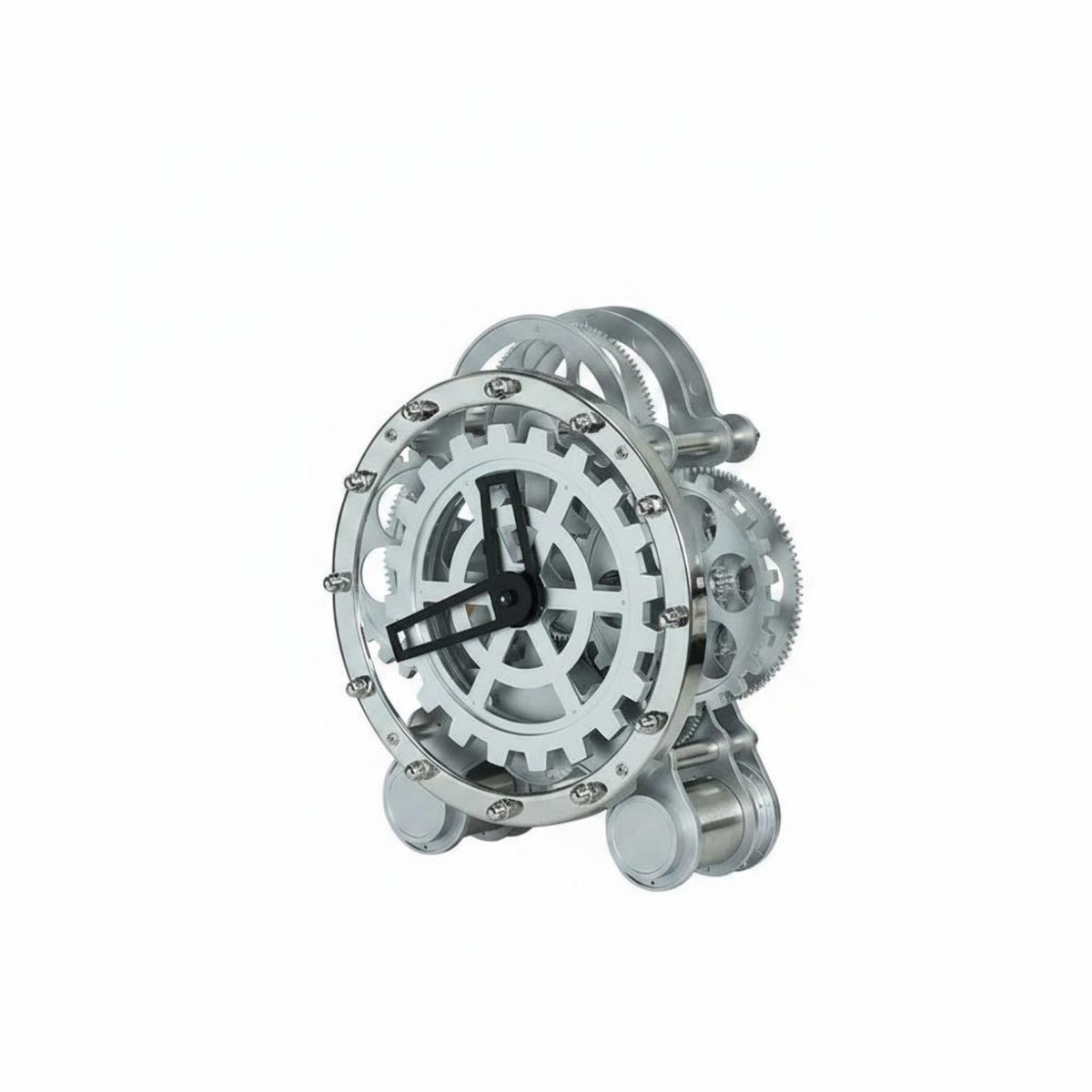Mechanical Gear Clock Stainless Steel Table Clock House Decoration for Office