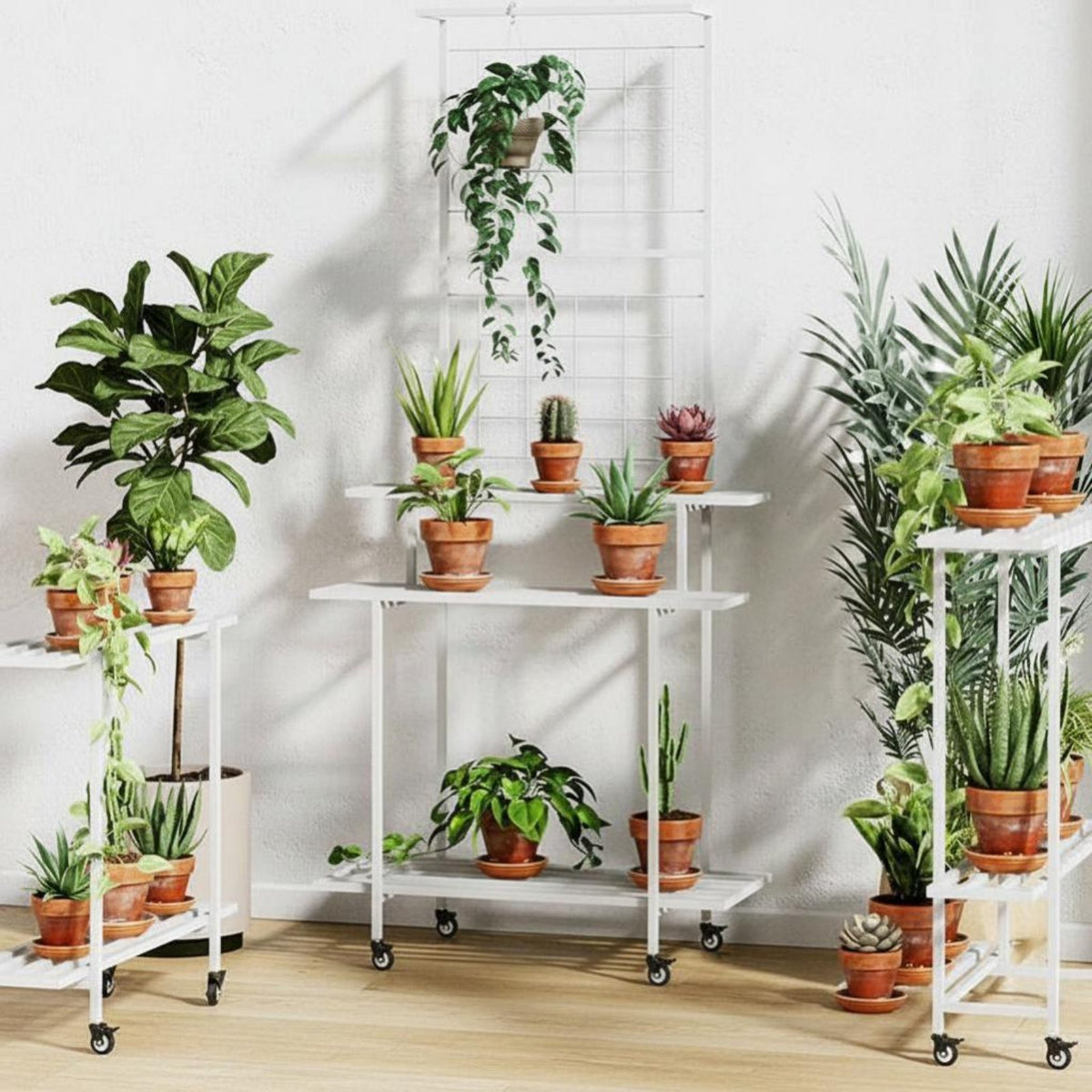 Multi-Tier Plant Stand Indoor/Outdoor Use Display Rack Floor-Standing Weather-Resistant for Gardeners, Homeowners, Living Room