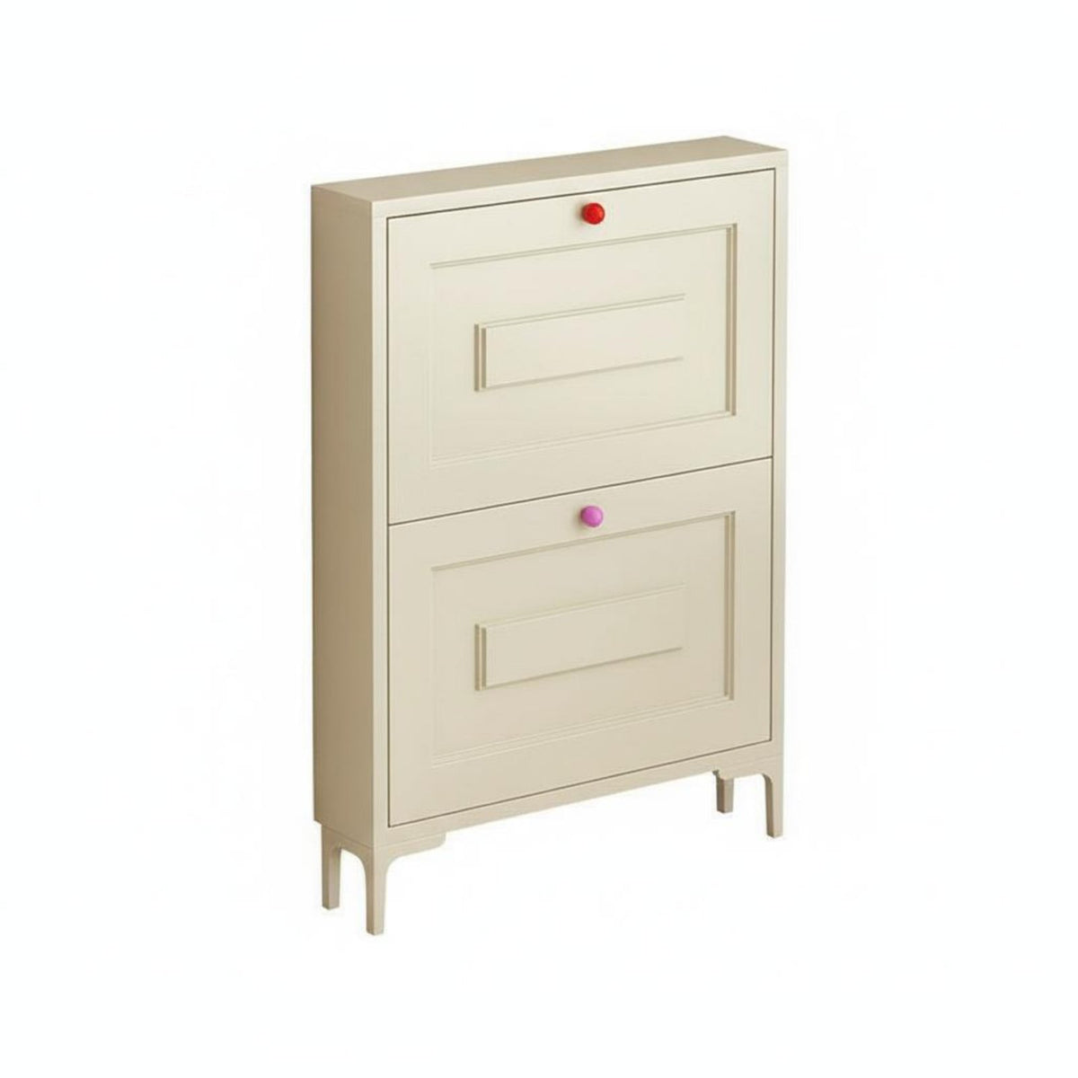 Space-Saving Slim Shoe Cabinet Sturdy Steel Construction Narrow Shoe Storage Cabinet Dustproof Large Capacity for Hallway