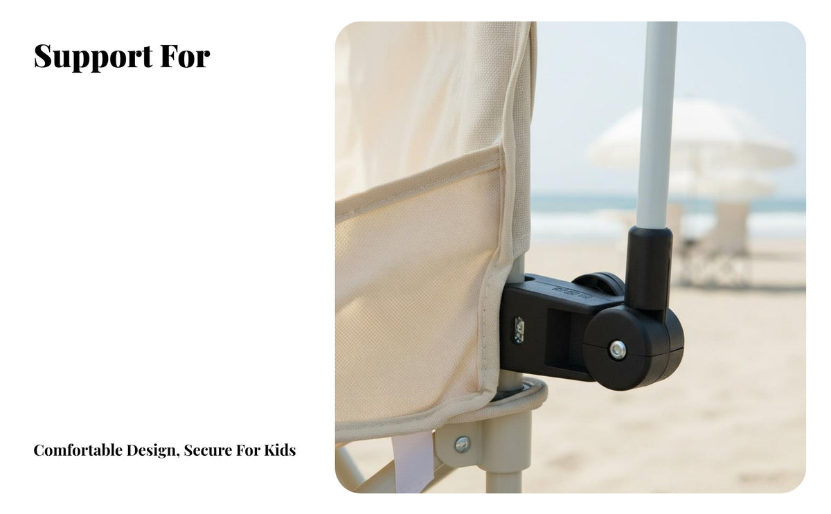Lightweight Folding Toddler Camp Chair Safety Harness child's Outdoor Dining Chair Long-Lasting Oxford Material Foldable Feeding Seat with Tray Stable Base for Babies, Parents, Caregivers, Camping, Picnic, Beach, Restaurants