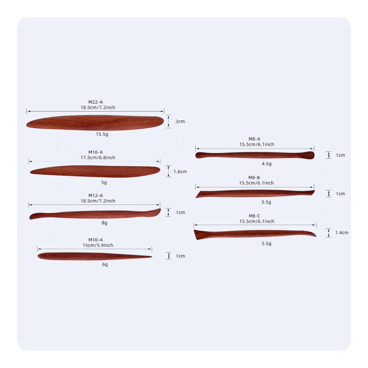 7 Pieces Wooden Clay Tool Set Long-Lasting Clay Carving Tools Fine Precision